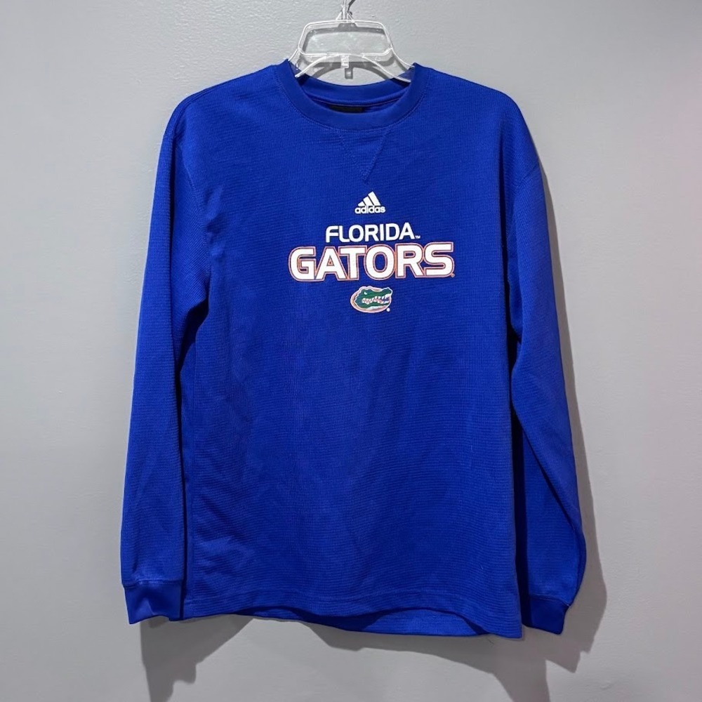 Adidas Florida Gators Long‎ Sleeve Shirt Kids XL 18/20 Blue Waffle Knit NCAA